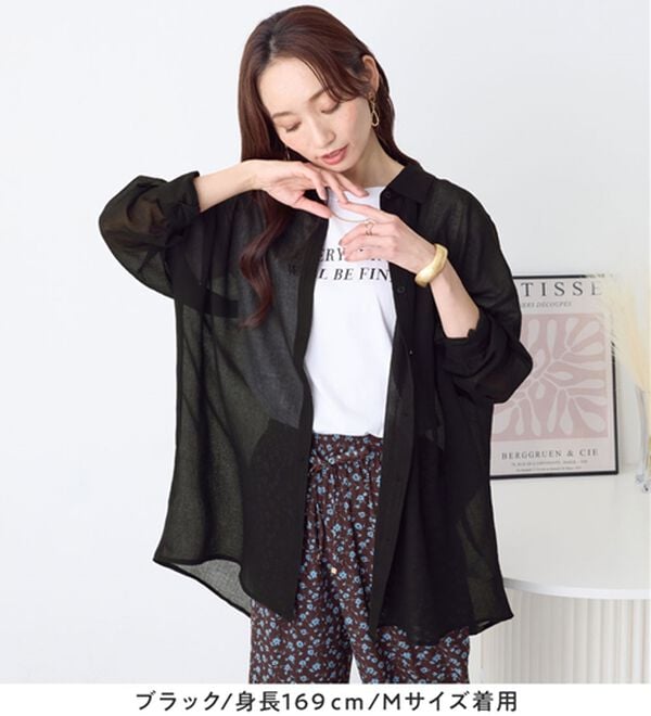 Viola e Viola（ヴィオラ エ ヴィオラ）の「シアー楊柳ゆったりシャツ（シャツ）」｜詳細画像