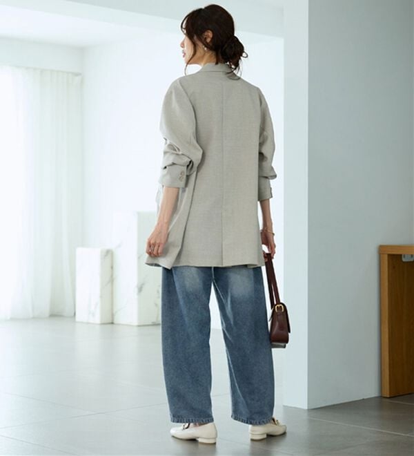 BELLUNA（ベルーナ）の「オシャレに見えるカーブデニムパンツ（ワイドパンツ・ガウチョ）」｜詳細画像
