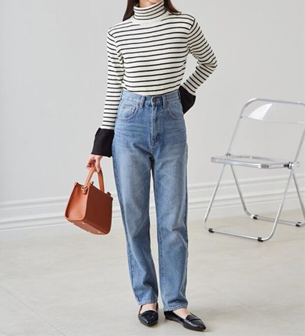 RANAN（ラナン）の「＜ムースタッチ＞洗える！バイカラータートルリブニット（ニット・セーター）」｜詳細画像