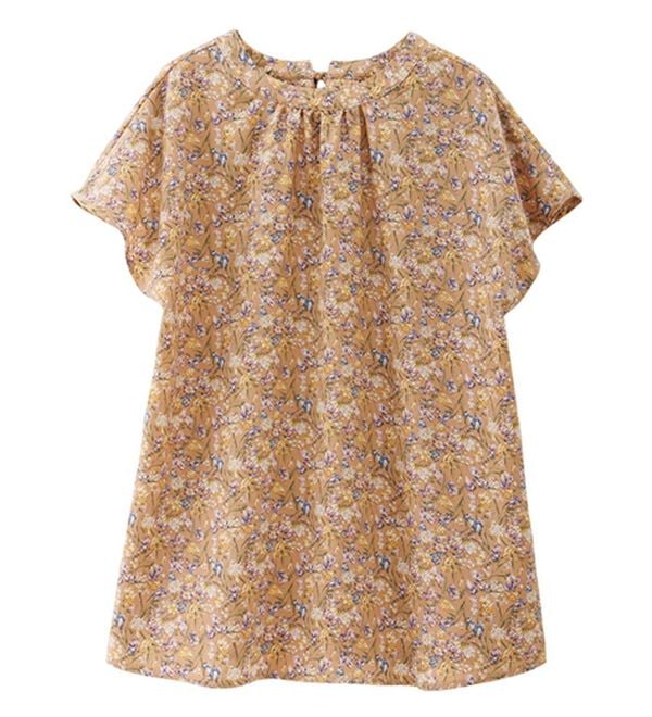 alotta（アロッタ）の「小花柄ギャザーブラウス（ブラウス）」｜ベージュ花柄