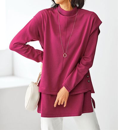 BELLUNA（ベルーナ）の「ベスト付ニットチュニックアンサンブル（アンサンブル）」