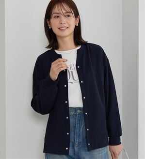 BELLUNA（ベルーナ）の「ジョーゼット素材スキッパーカーディガン（その他カーディガン）」｜ネイビー