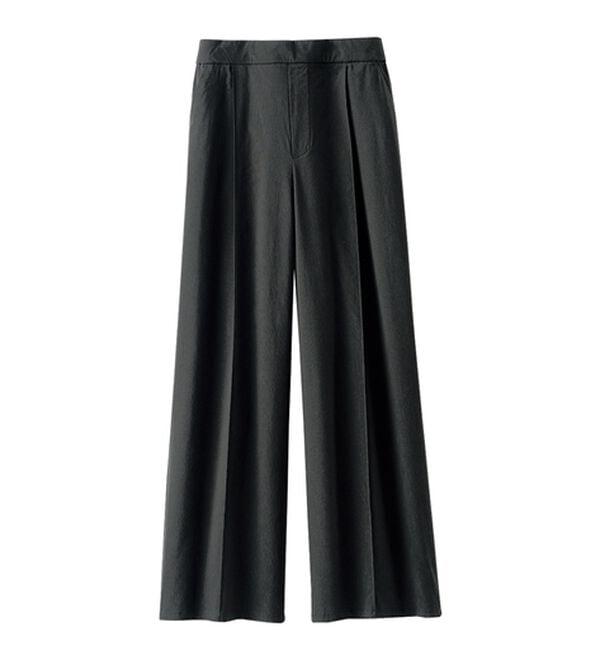 BELLUNA（ベルーナ）の「麻入りストレッチタックワイドパンツ（ワイドパンツ・ガウチョ）」｜詳細画像