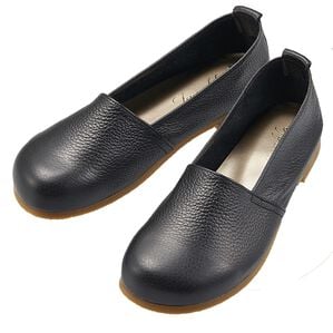 ルフラン（ルフラン）の「足指ゆったり５Ｅはだしシューズ（フラットシューズ）」｜ブラック(スリッポン)