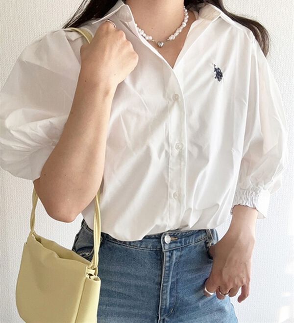 GeeRA（ジーラ）の「【Ｕ．Ｓ．　ＰＯＬＯ　ＡＳＳＮ．】ボリューム袖シャツブラウス（ブラウス）」｜詳細画像