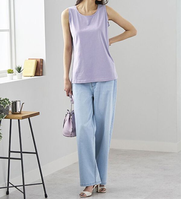 BELLUNA（ベルーナ）の「ヒンヤリ綿１００％大人顔タンクトップ（タンクトップ・キャミソール）」｜詳細画像