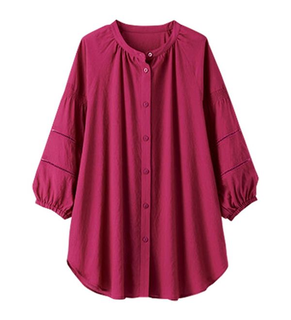 BELLUNA（ベルーナ）の「レーヨン混ビンテージ素材シャツチュニック（チュニック）」｜詳細画像