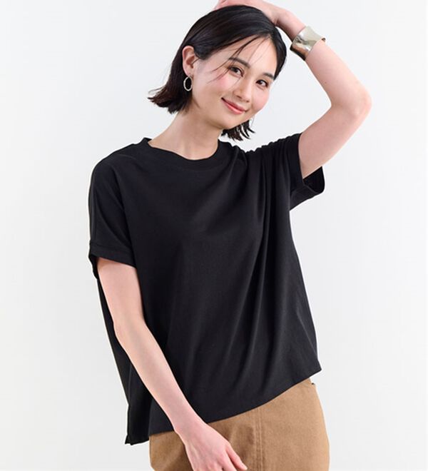 新品ハイネックプルオーバー袖シャツブラック