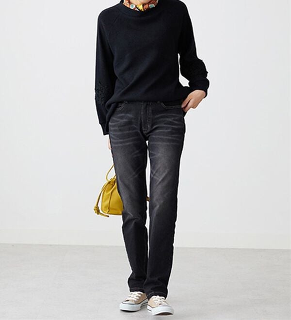 BELLUNA（ベルーナ）の「【暖かデニム】ふんわり裏起毛ストレッチスリムジーンズ（フルレングスパンツ）」｜詳細画像