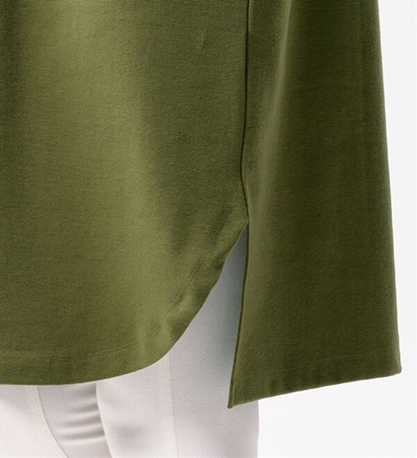 ルフラン（ルフラン）の「【２色組】スッキリ見えロゴ入りロングチュニックＴ（カットソー）」｜詳細画像