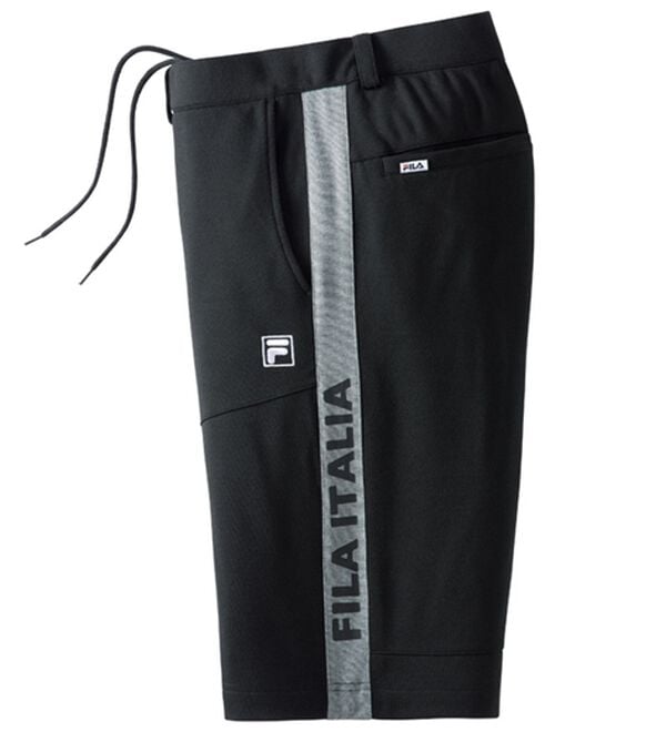 「＜フィラ＞のびのびニットハーフパンツ（メンズハーフパンツ）」｜ブラック