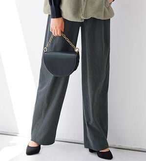 BELLUNA（ベルーナ）の「＜＆ｃｏｃｏｃｈｉ＞ウーリッシュジャージーバレルパンツ（フルレングスパンツ）」｜チャコール