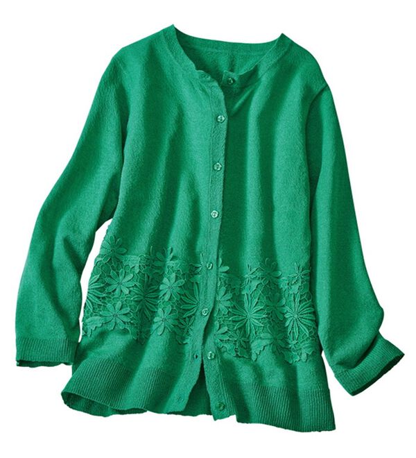 ルフラン（ルフラン）の「花柄レースニットカーディガン（ニットカーディガン）」｜詳細画像