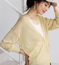 Viola e Viola（ヴィオラ エ ヴィオラ）の「【ＵＶカット】さらっと軽いＶネックサマーニットカーディガン（ニットカーディガン）」