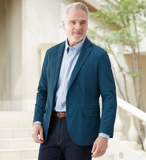 「＜ダンロップ・リファインド＞さらっと軽快サッカーテーラード（メンズジャケット）」｜詳細画像