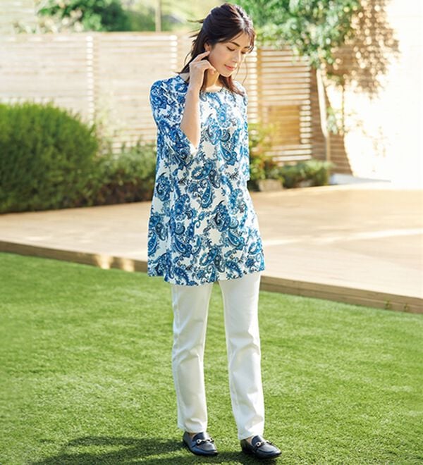 「【３色組】気分華やぐプリントチュニック（チュニック）」｜詳細画像