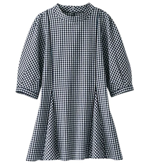 BELLUNA（ベルーナ）の「着痩せ！サッカー素材切替ブラウス（ブラウス）」｜詳細画像