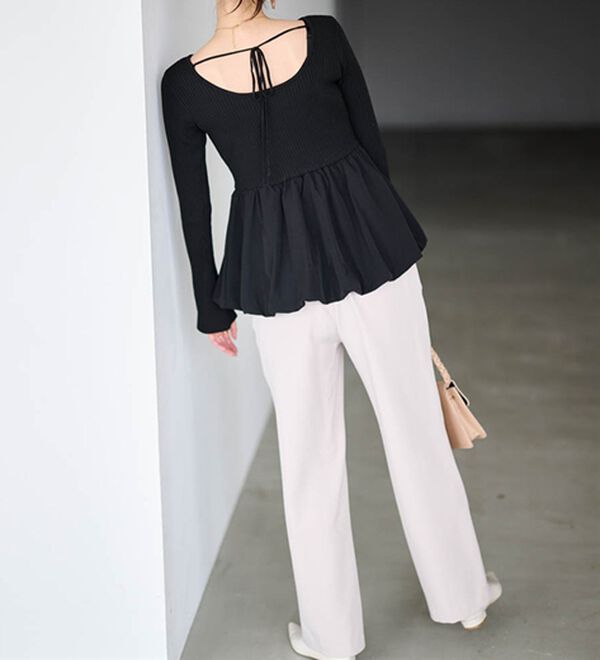 RANAN（ラナン）の「裏起毛美脚シルエットピンタックワイドパンツ（フルレングスパンツ）」｜詳細画像