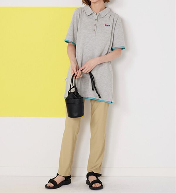 BELLUNA（ベルーナ）の「＜ＦＩＬＡ＞ひんやり！タック使い配色ポロチュニック（ポロシャツ）」｜詳細画像