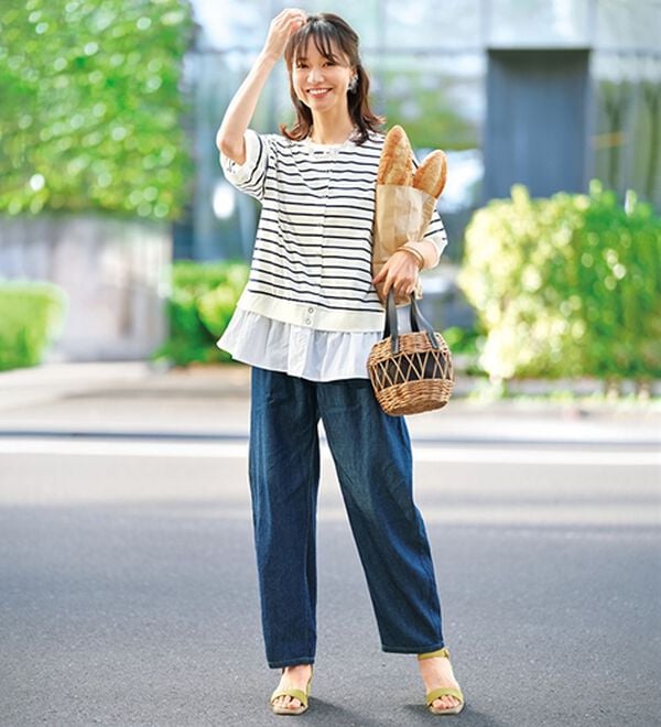 BELLUNA（ベルーナ）の「異素材切替ボタン使いカーディガン（その他カーディガン）」｜詳細画像