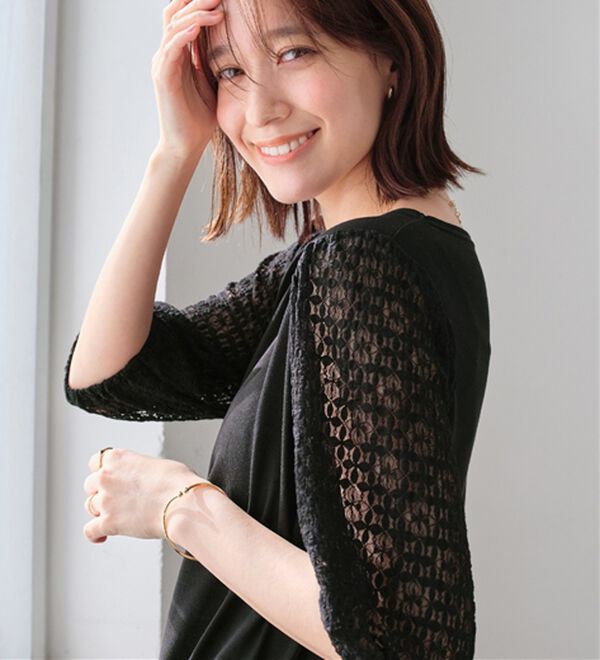 Viola e Viola（ヴィオラ エ ヴィオラ）の「袖レース切替チュニック（チュニック）」｜詳細画像