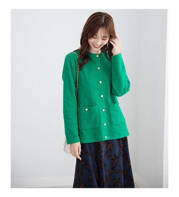 BELLUNA（ベルーナ）の「ラクなのにきちんと見え！カットツイード素材カーディガン（その他カーディガン）」｜詳細画像