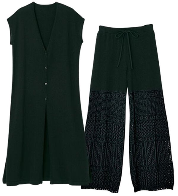 RANAN（ラナン）の「夏でも涼しい！綿１００％ニットセットアップ（セットアップ）」｜詳細画像