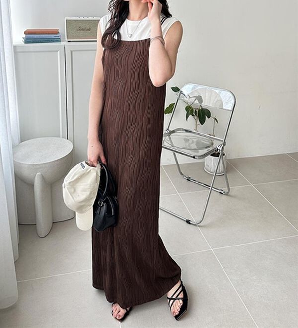 GeeRA（ジーラ）の「ウェーブジャガードキャミワンピース（その他ワンピース）」｜詳細画像