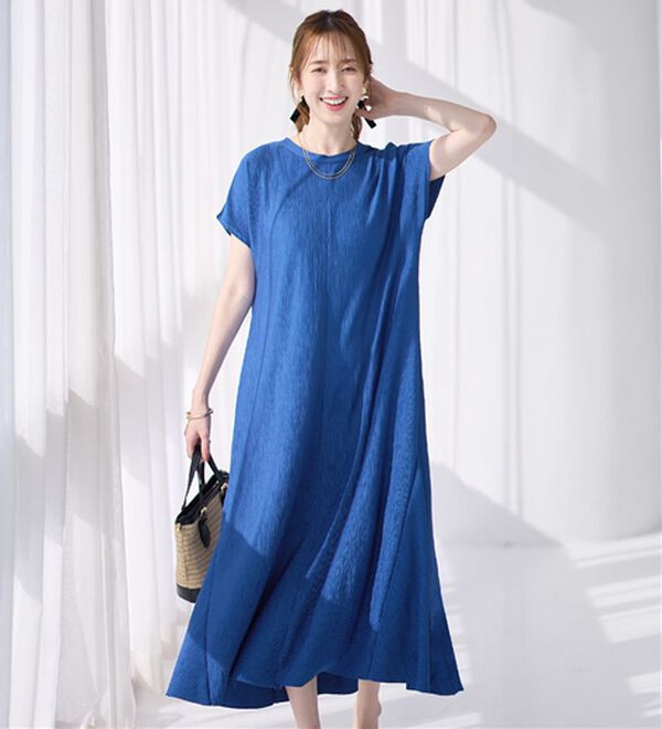 alotta（アロッタ）の「【４つの機能付】ひんやり楽ちん快適！フレアーワンピース（カットソーワンピース）」｜詳細画像