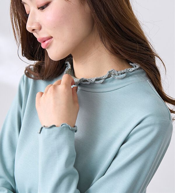 BELLUNA（ベルーナ）の「衿異素材ダブルメロープルオーバー（カットソー）」｜詳細画像