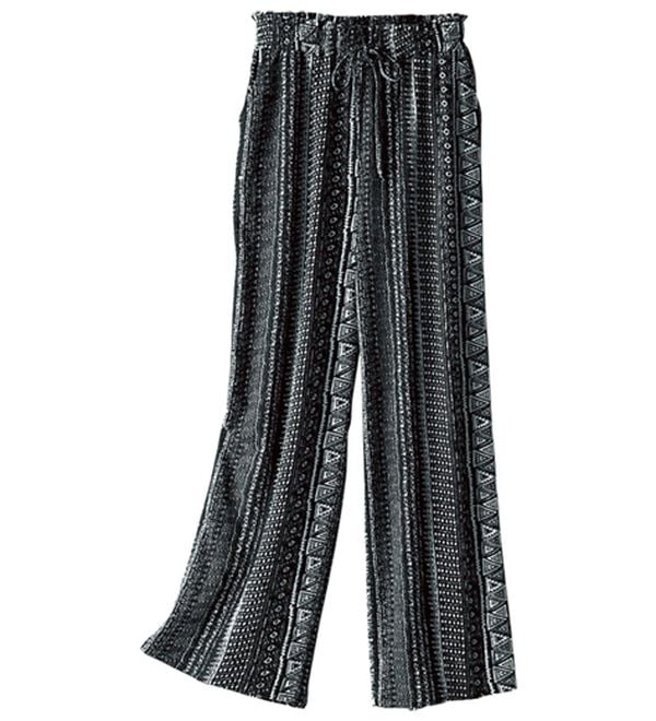 BELLUNA（ベルーナ）の「楊柳サラサラ素材プリントイージーパンツ（フルレングスパンツ）」｜詳細画像