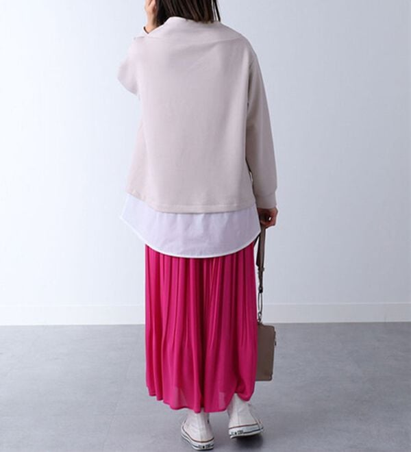 BELLUNA（ベルーナ）の「ワイドネックデザインシャツ切替チュニック（チュニック）」｜詳細画像