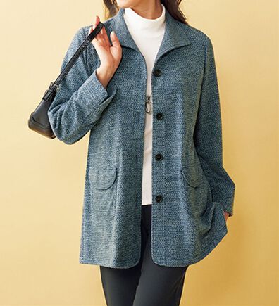 BELLUNA（ベルーナ）の「杢調カットソー起毛素材デザインジャケット（その他ジャケット）」