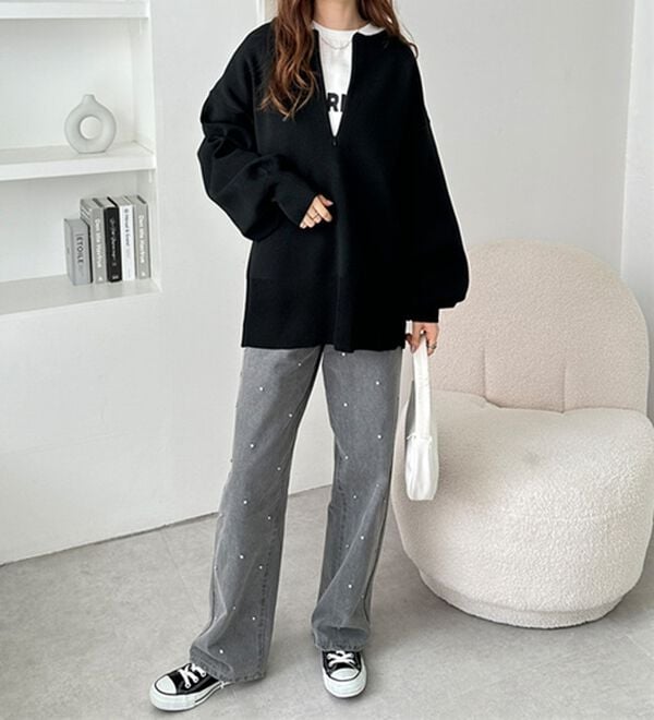 ハーフジップニットプルオーバー - ベルーナ【公式】