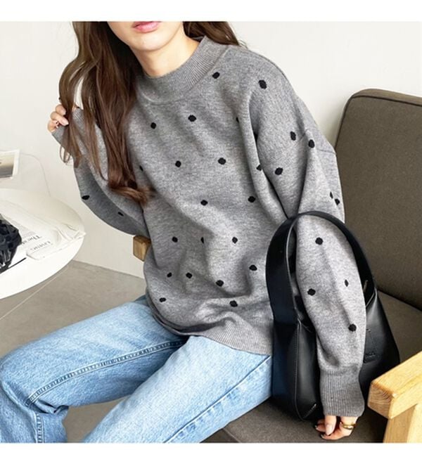 GeeRA（ジーラ）の「ドット柄ニットプルオーバー（ニット・セーター）」｜詳細画像