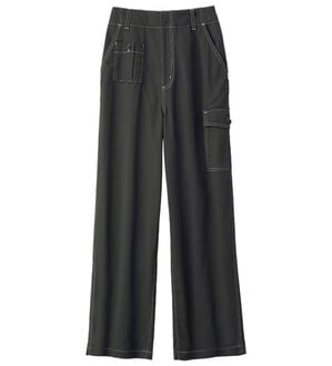 ルフラン（ルフラン）の「柔らか楽ちん！ポケットデザインパンツ（フルレングスパンツ）」｜チャコール