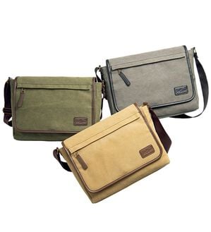 「＜クロコダイル＞洗い加工帆布ショルダーバッグ（その他メンズバッグ）」｜詳細画像