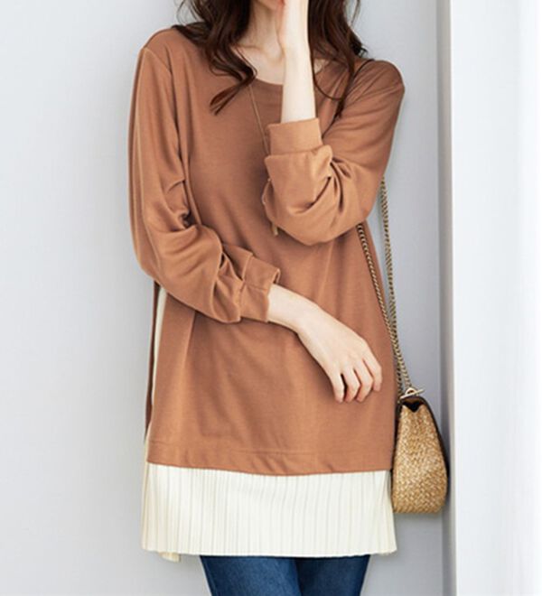 BELLUNA（ベルーナ）の「裾プリーツ切替チュニック（チュニック）」｜詳細画像