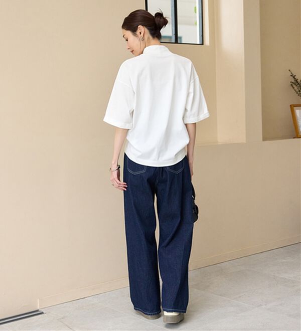 BELLUNA（ベルーナ）の「小顔見せ！ヒンヤリハイネックオーバーサイズＴシャツ（Tシャツ）」｜詳細画像