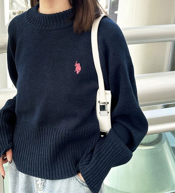 GeeRA（ジーラ）の「【ＵＳ．ＰＯＬＯ　ＡＳＳＮ】ショート丈ニット（ニット・セーター）」｜詳細画像