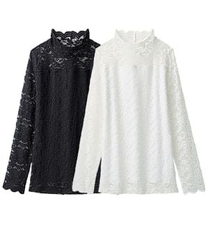 LAVIENNE（ラヴィエンヌ）の「【２色組】重ね着を楽しむ総レースインナー（肌着・インナーウェア）」｜2色組