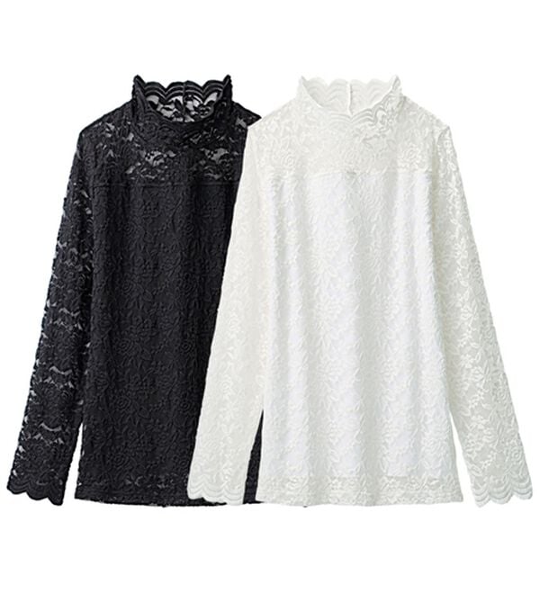 LAVIENNE（ラヴィエンヌ）の「【２色組】重ね着を楽しむ総レースインナー（肌着・インナーウェア）」｜2色組