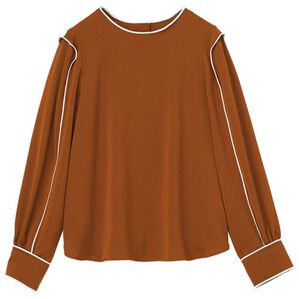 RANAN（ラナン）の「配色ステッチブラウス（ブラウス）」｜キャメル