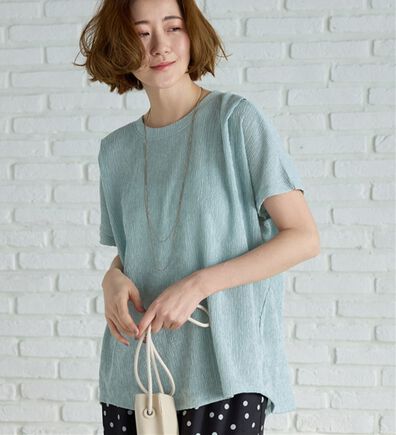 BELLUNA（ベルーナ）の「楊柳素材ドルマンプルオーバー（カットソー）」