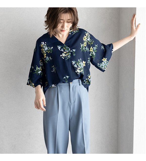 GeeRA（ジーラ）の「花柄フレアースリーブブラウス（ブラウス）」｜詳細画像