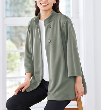 「日本製　サラッと快適ポンチョ風ジャケット（シャツ）」