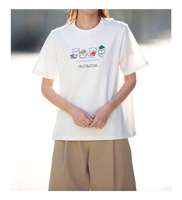 BELLUNA（ベルーナ）の「＜べるーにゃ&times;フルーツオブザルーム＞綿１００％素材プリントＴシャツ（Tシャツ）」｜詳細画像