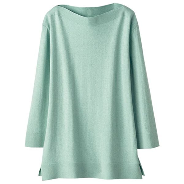 BELLUNA（ベルーナ）の「やわらかな着心地　コットンカシミヤプルオーバー（ニット・セーター）」｜ミント