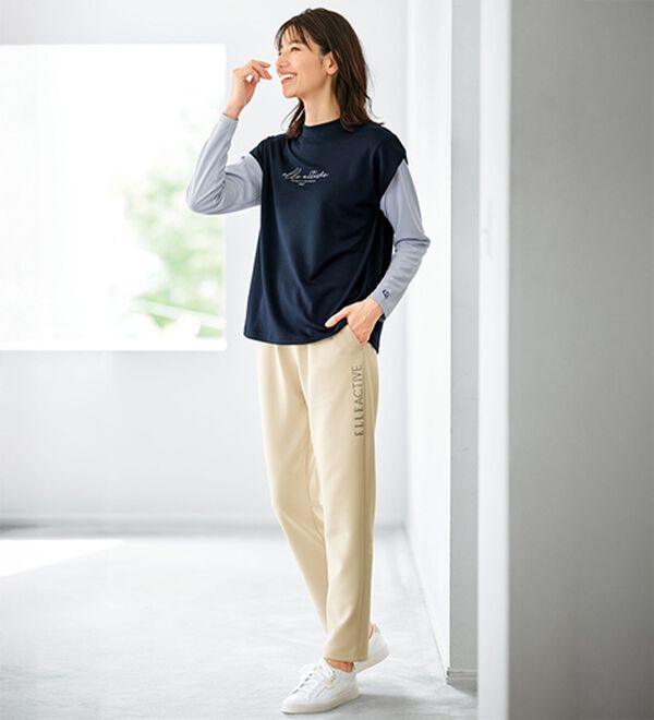 BELLUNA（ベルーナ）の「＜ＥＬＬＥ　Ａｃｔｉｖｅ＞とろみ素材テーパードパンツ（テーパードパンツ）」｜詳細画像