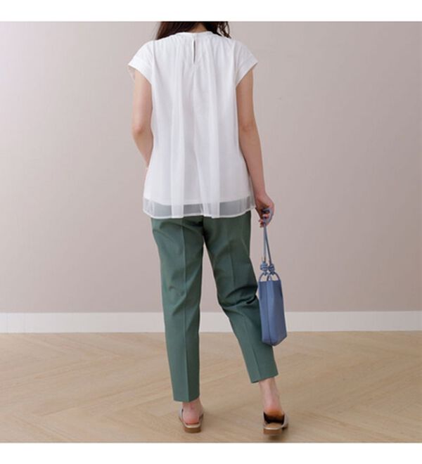 BELLUNA（ベルーナ）の「リブ使いチュール重ねブラウス（ブラウス）」｜詳細画像